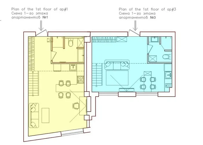дві квартири поряд для 8 гостей ск Apartment Odesa